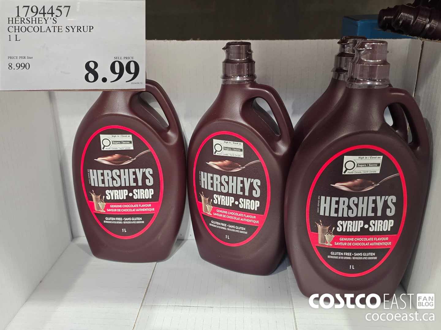 1794457 HERSHEY'S CHOCOLATE SYRUP 1 L $8.99