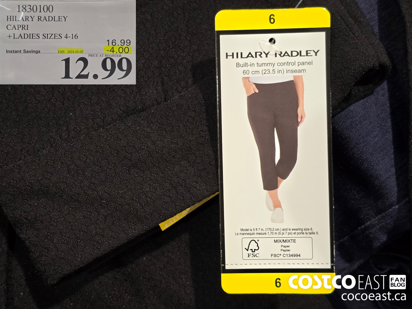 1830100 HILARY RADLEY CAPRI +LADIES SIZES 4-16 ($4.00 INSTANT SAVINGS EXPIRES ON 2024-05-05) $12.99