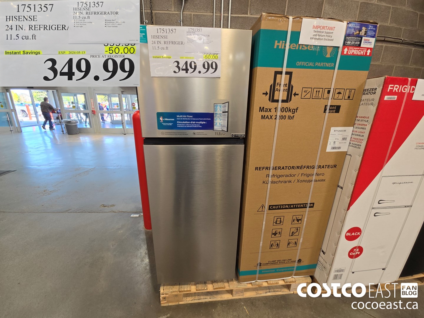 1751357 HISENSE 24 IN. REFRIGERATOR 11.5 cu.ft ($50.00 INSTANT SAVINGS EXPIRES ON 2024-05-13) $349.99