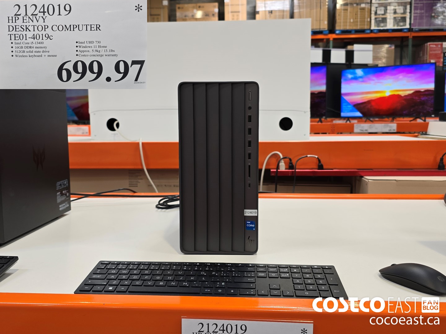 2124019 HP ENVY DESKTOP COMPUTER TE01-4019c $699.97