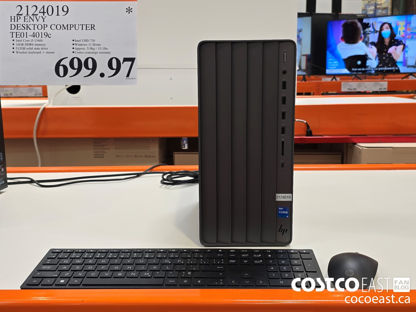 2124010 HP ENVY DESKTOP COMPUTER TEO1-4019c $699.97