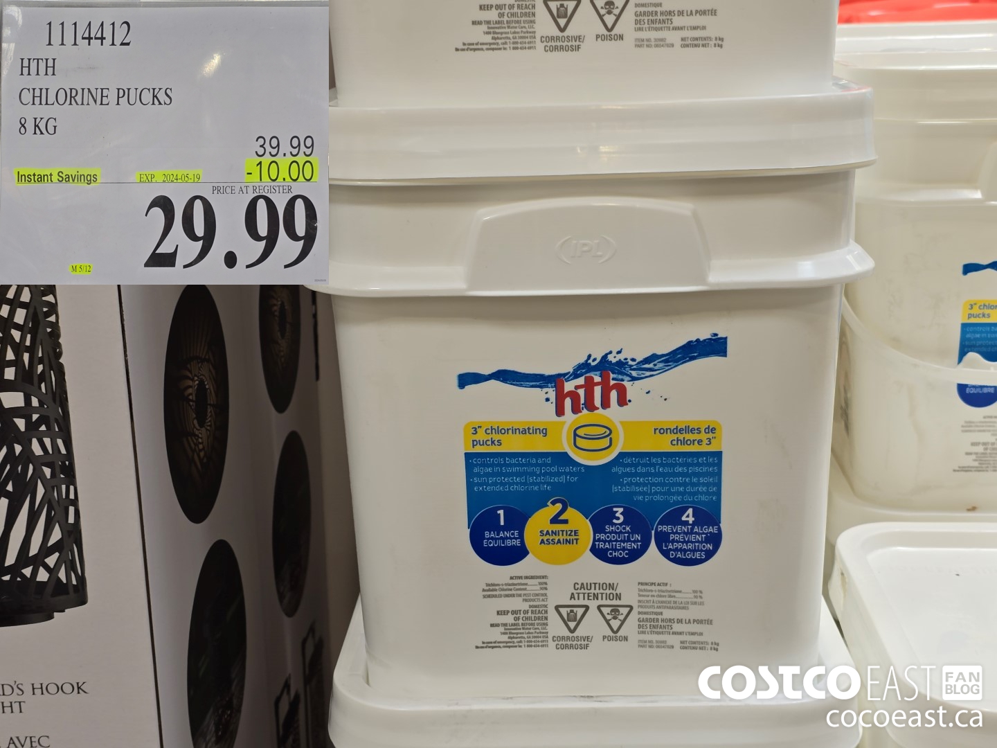 1114412 HTH CHLORINE PUCKS 8 KG ($10.00 INSTANT SAVINGS EXPIRES ON 2024-05-19) $29.99