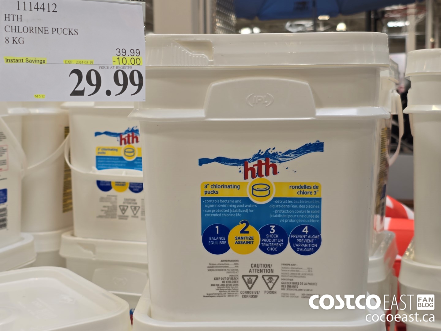 1114412 HTH CHLORINE PUCKS 8 KG ($10.00 INSTANT SAVINGS EXPIRES ON 2024-05-19) $29.99