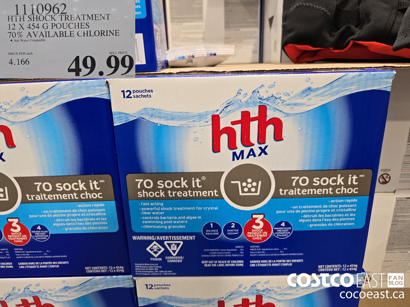 1110962 HTH SHOCK TREATMENT 12 X 454 G POUCHES 70% AVAILABLE CHLORINE $49.99