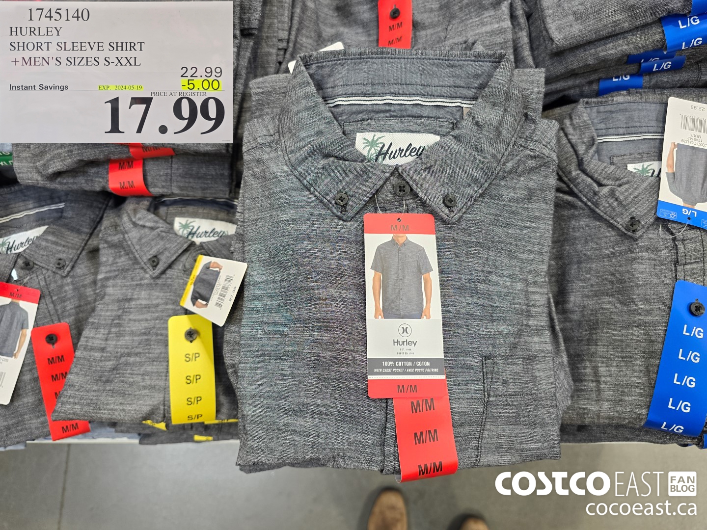 1745140 HURLEY SHORT SLEEVE SHIRT +MEN'S SIZES S-XXL ($5.00 INSTANT SAVINGS EXPIRES ON 2024-05-19) $17.99