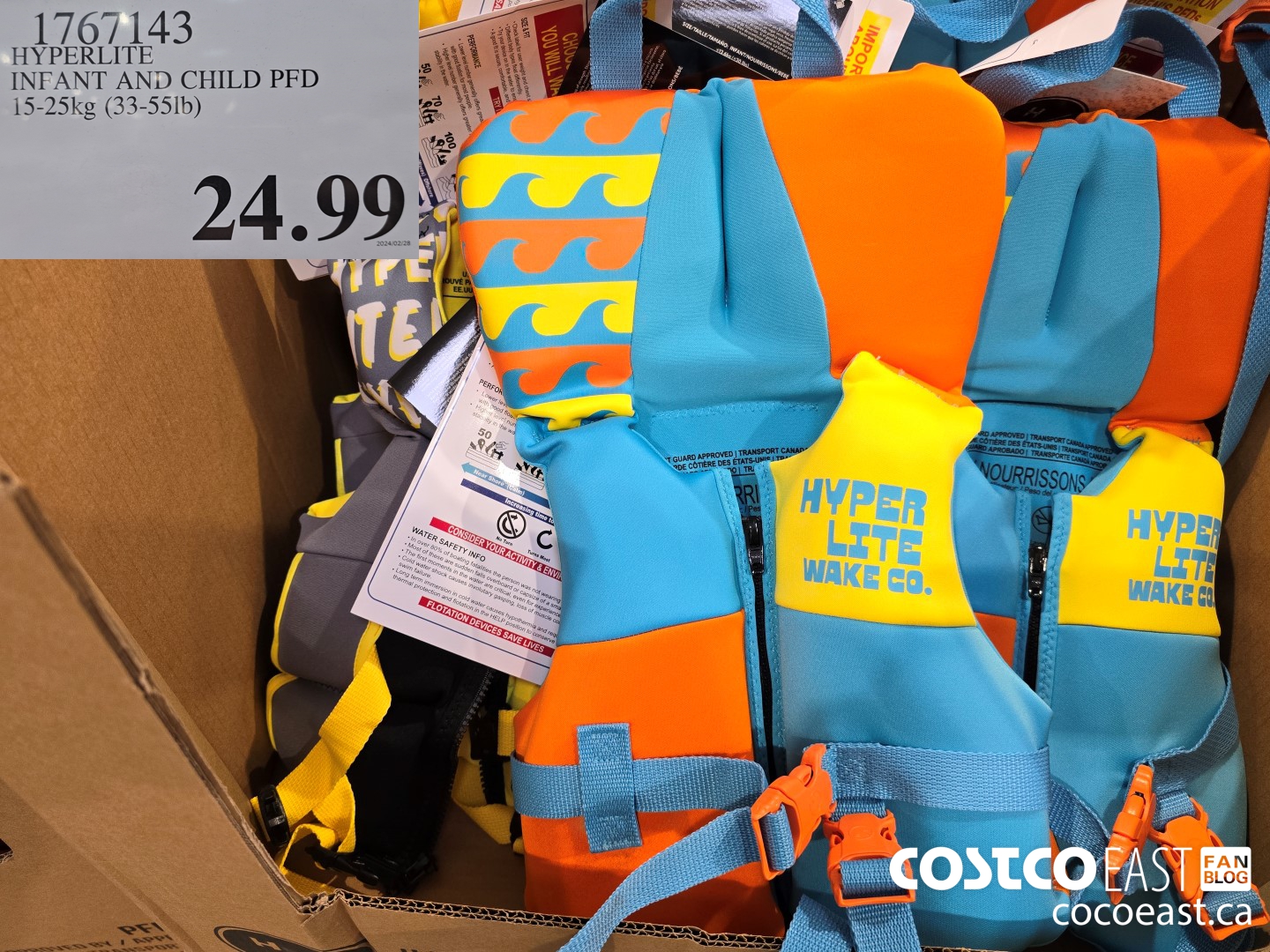 1767143 HYPERLITE INFANT AND CHILD PFD 15-25kg (33-55lb) $24.99