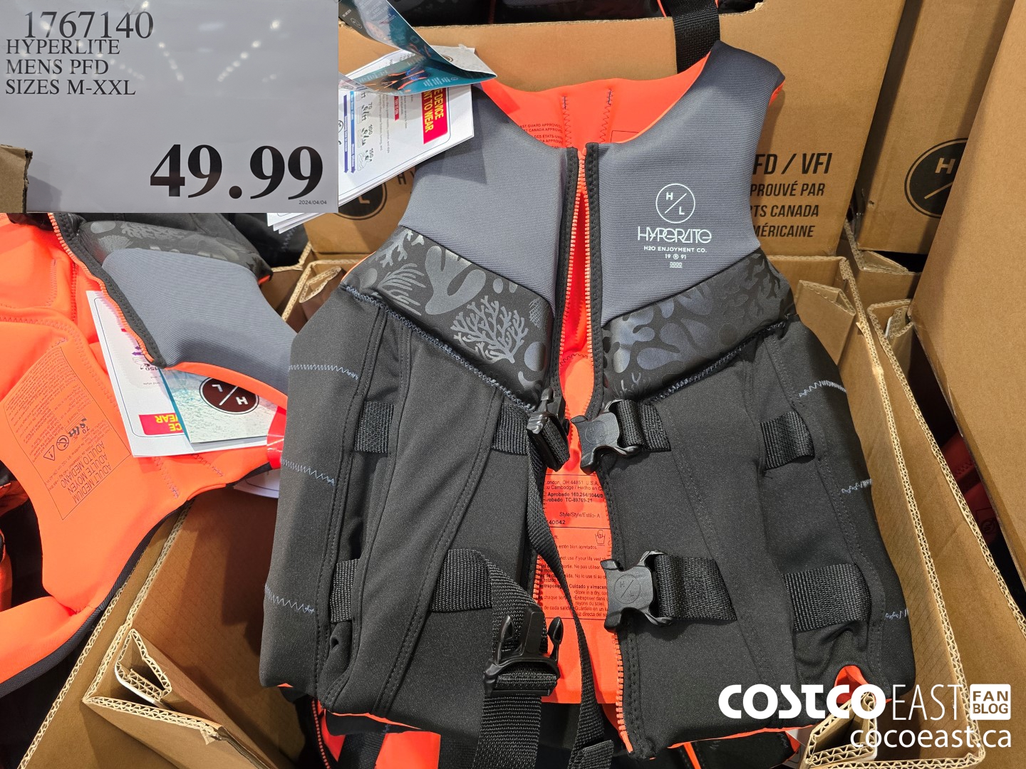 1767140 HYPERLITE MENS PFD SIZES M-XXL $49.99