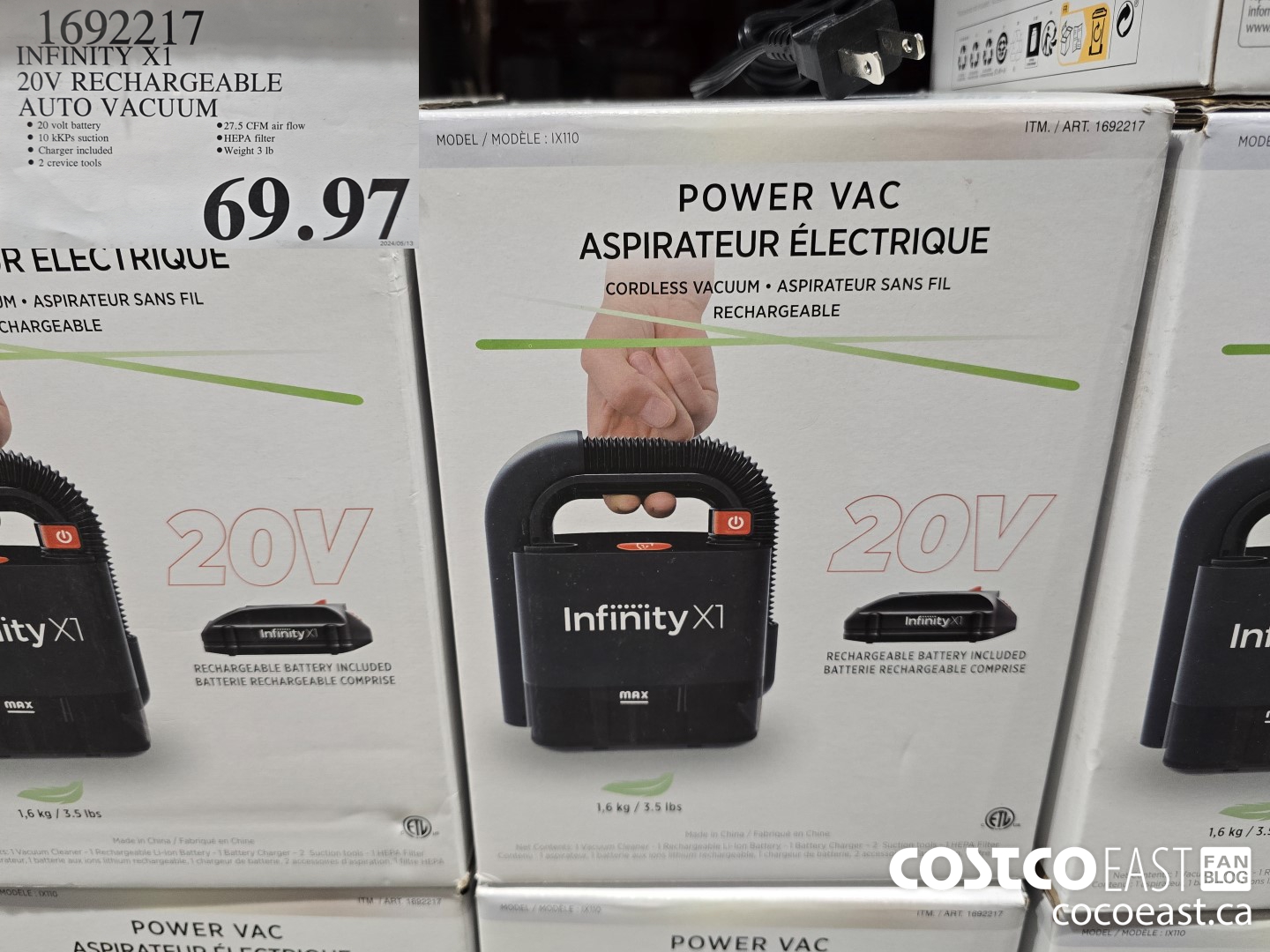 1692217 INFINITY X1 20V RECHARGEABLE AUTO VACUUM $69.97
