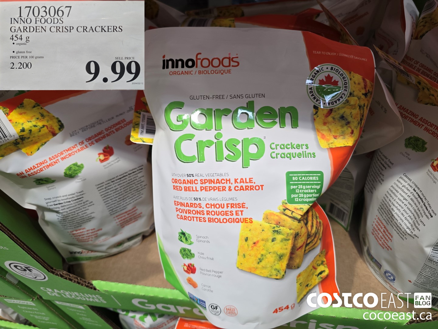 1703067 INNO FOODS GARDEN CRISP CRACKERS 454 G $9.99