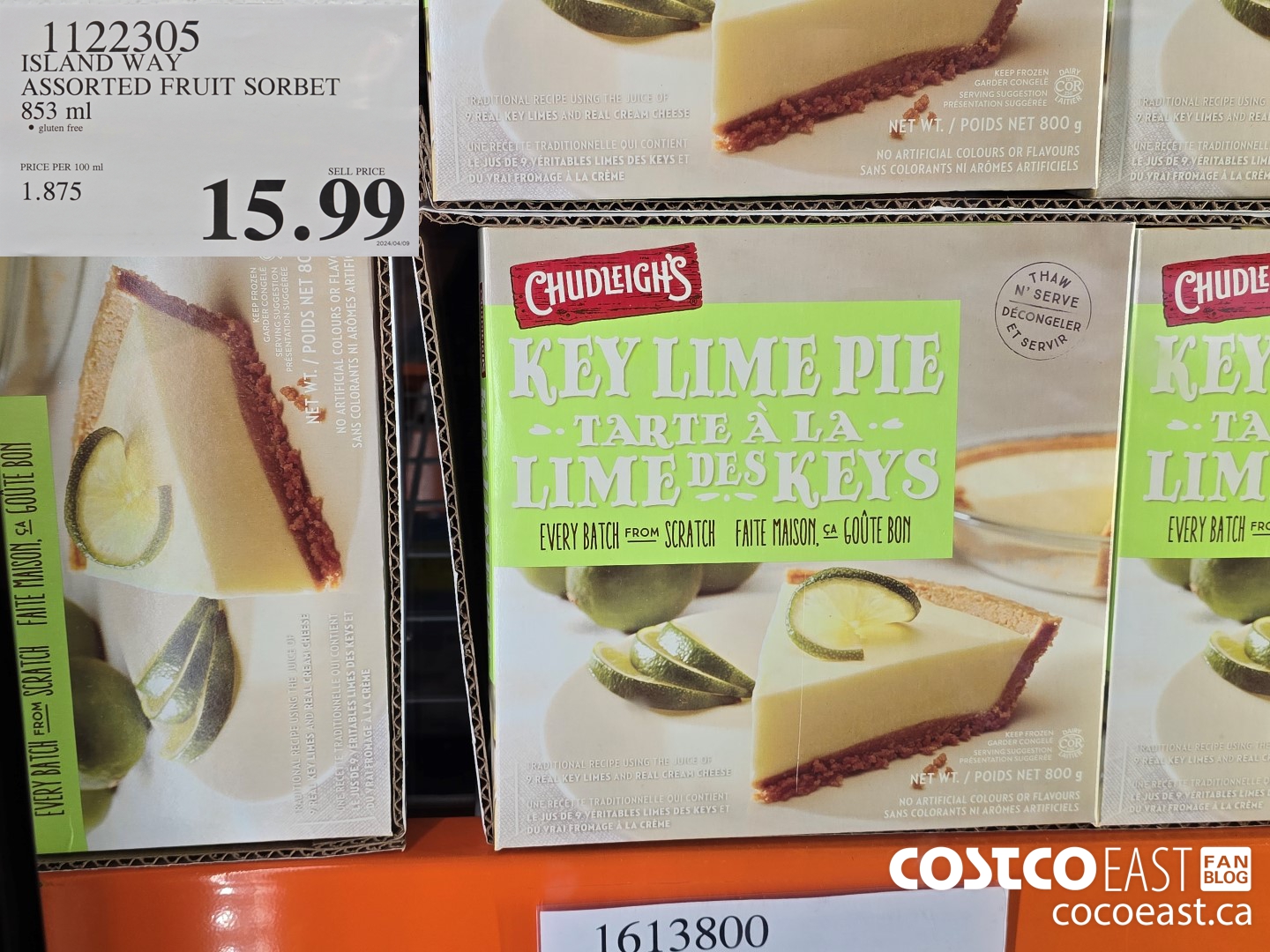 1122305 ISLAND WAY ASSORTED FRUIT SORBET 853 ml $15.99