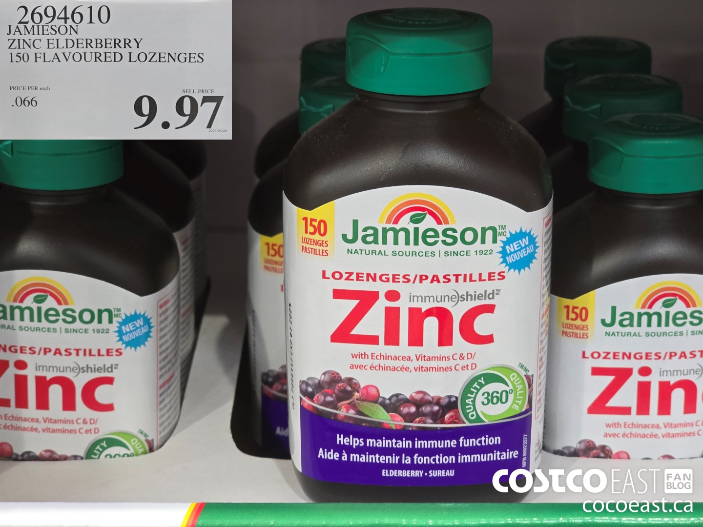 2694610 JAMIESON ZINC ELDERBERRY 150 FLAVOURED LOZENGES $9.97