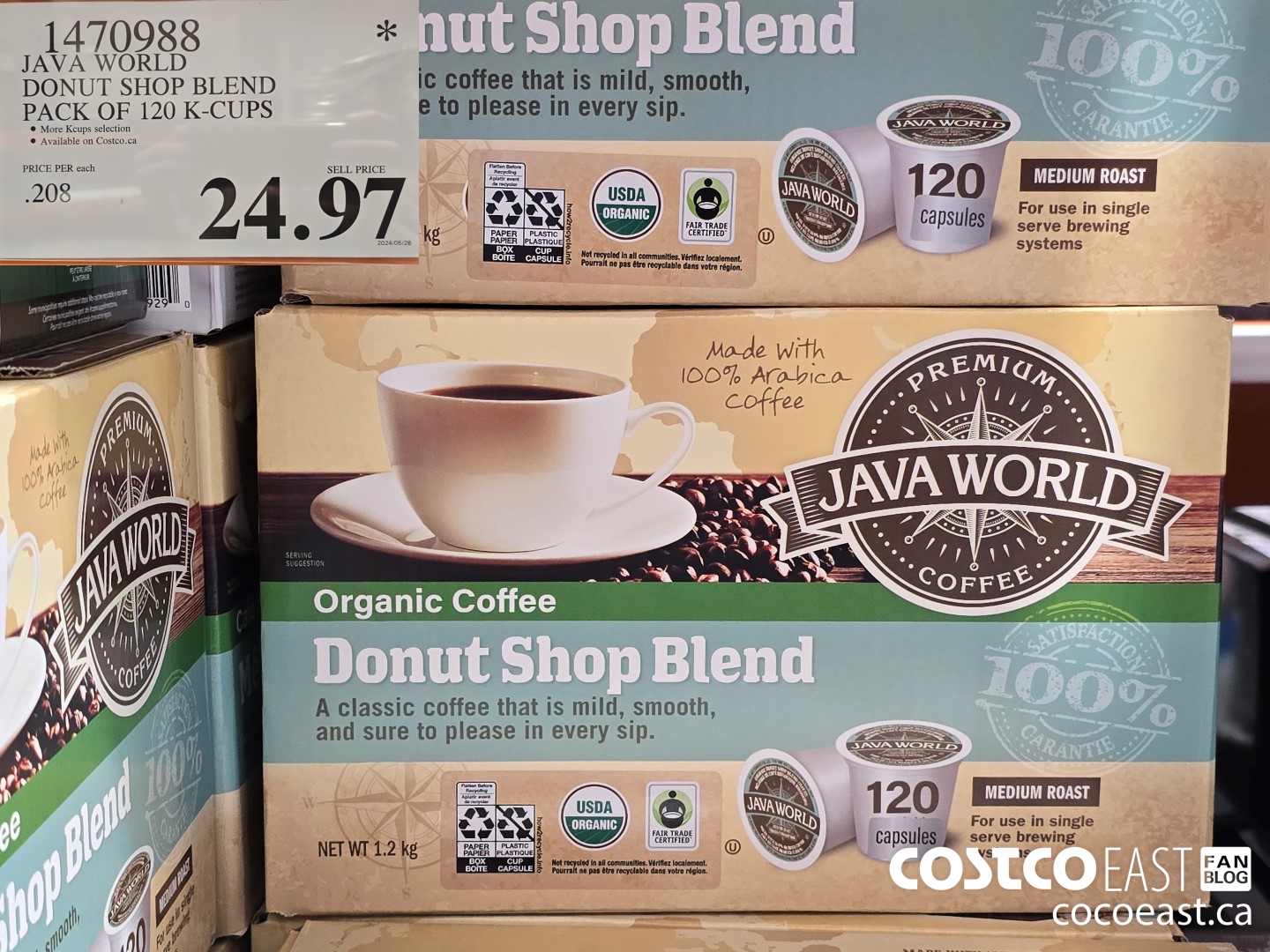 1470988 JAVA WORLD DONUT SHOP PACK OF 120 K-CUPS $24.97