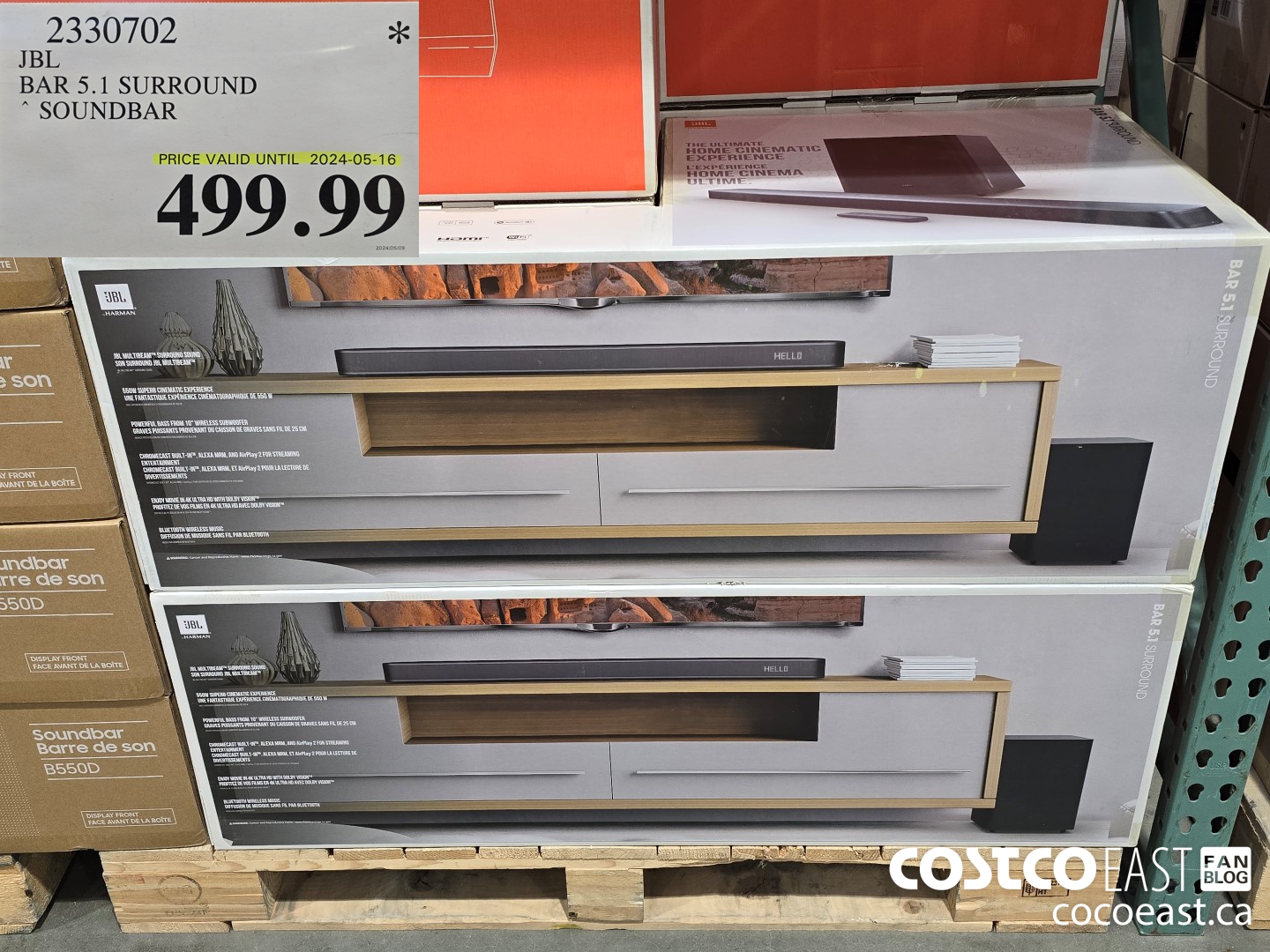 2330702 JBL BAR 5.1 SURROUND SOUNDBAR $499.99