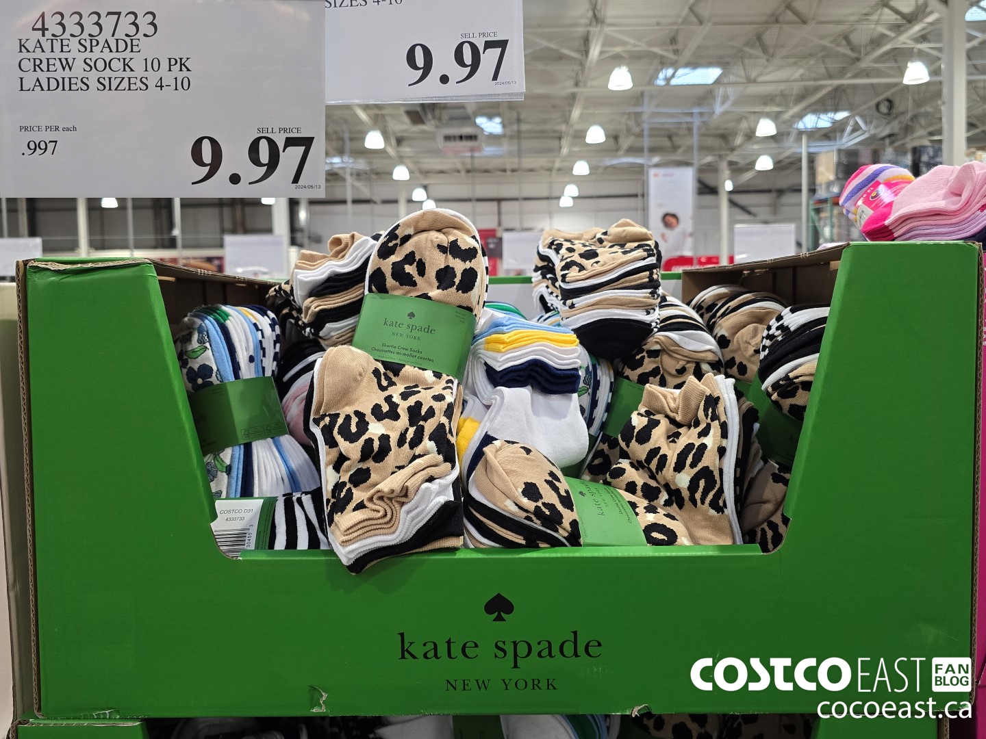 4333733 KATE SPADE CREW SOCK 10 PK LADIES SIZES 4-10 $9.97