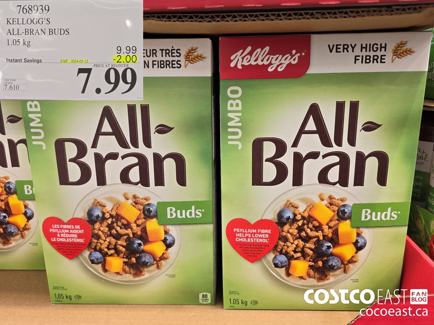 768939 KELLOGG'S ALL-BRAN BUDS 1.05 kg ($2.00 INSTANT SAVINGS EXPIRES ON 2024-05-12) $7.99