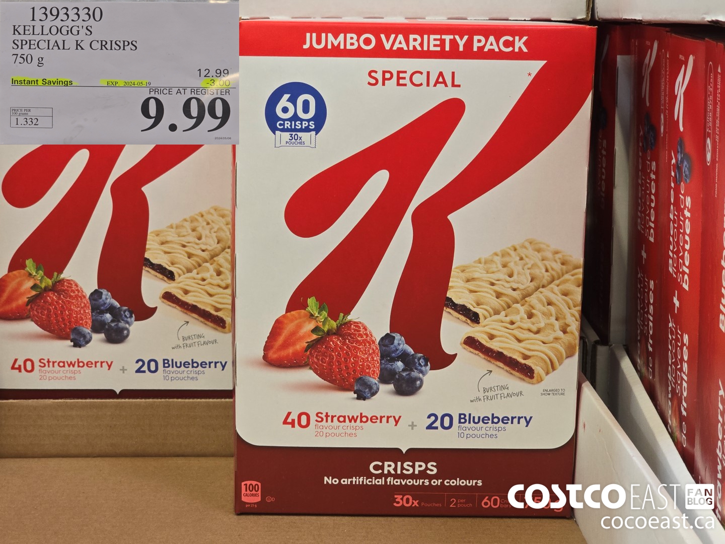 1393330 KELLOGG'S SPECIAL K CRISPS 750 G ($3.00 INSTANT SAVINGS EXPIRES ON 2023-05-19) $9.99