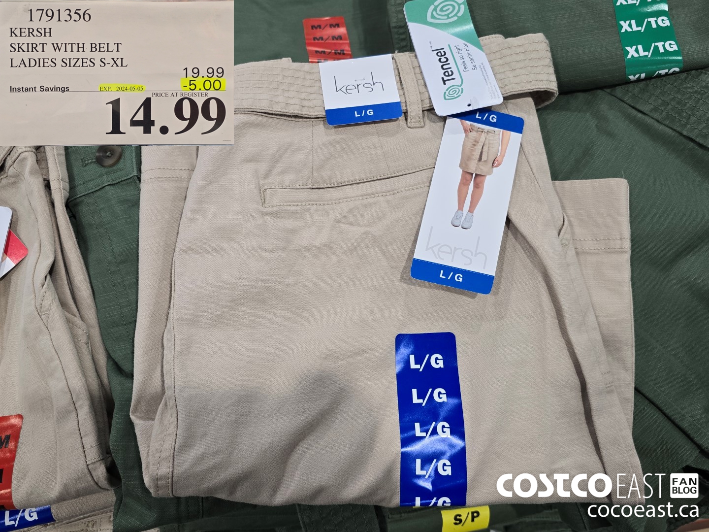 1791356 KERSH SKIRT WITH BELT LADIES SIZES S-XL ($5.00 INSTANT SAVINGS EXPIRES ON 2024-05-05) $14.99