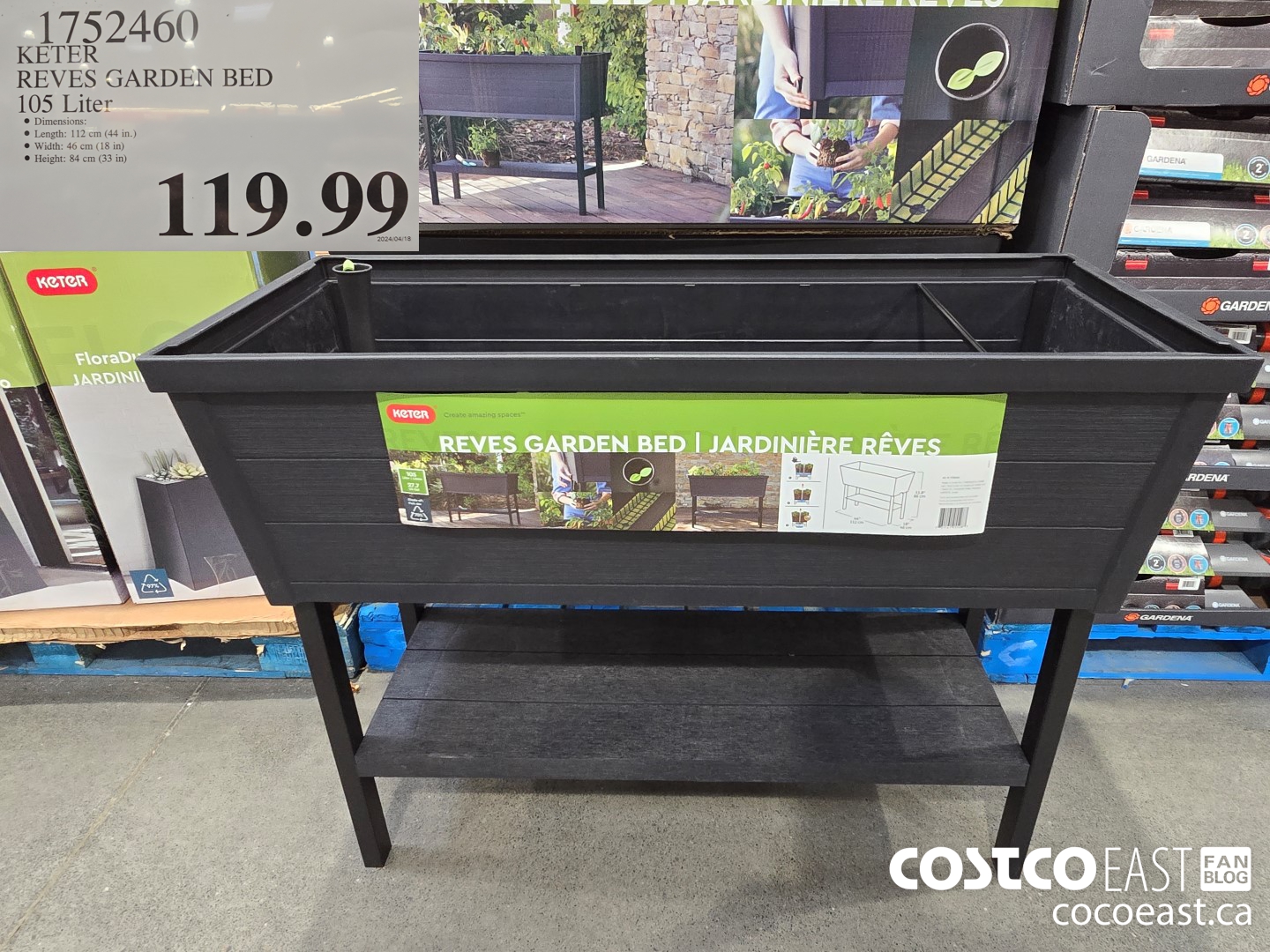1752460 KETER REVES GARDEN BED 105 Liter $119.99