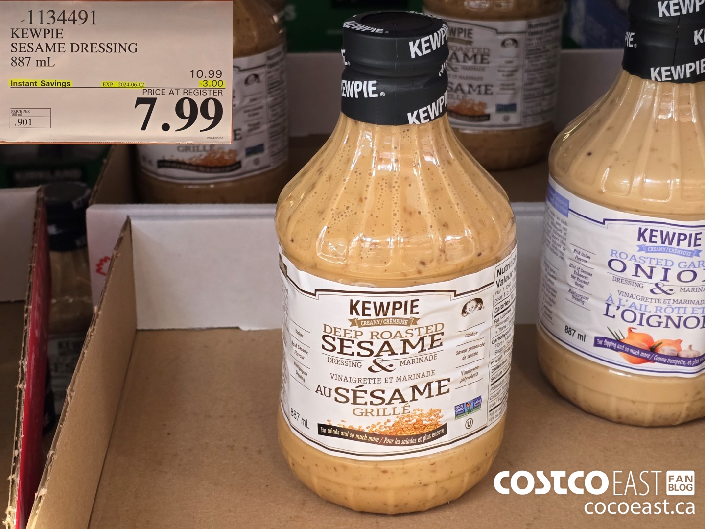 1134491 KEWPIE SESAME DRESSING 887 ML 3.000 OFF (EXPIRES ON 2024-06-02) $7.99