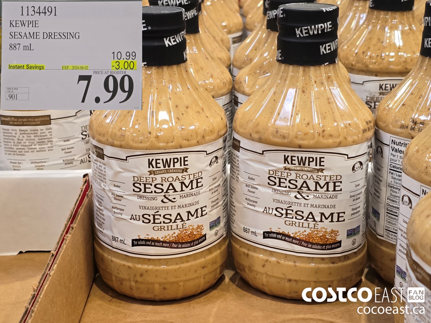 1134491 KEWPIE SESAME DRESSING 887 ML 3.000 OFF ($3.00 INSTANT SAVINGS EXPIRES ON 2024-06-02) $7.99