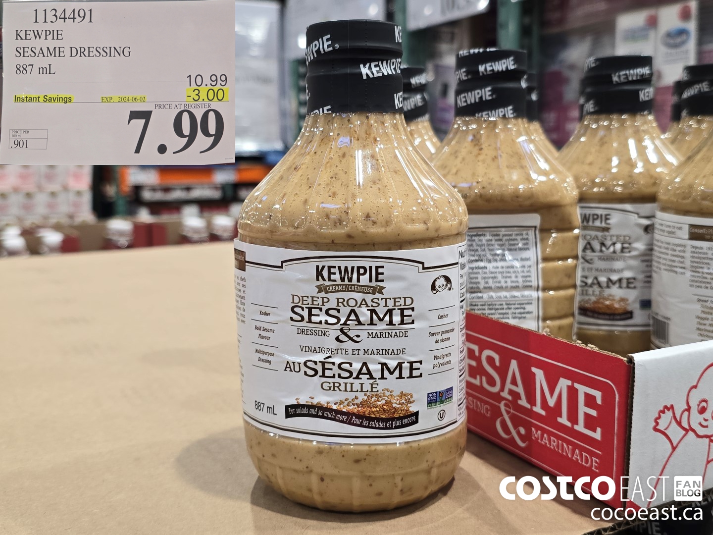 1134491 KEWPIE SESAME DRESSING 887 ML ($3.00 INSTANT SAVINGS EXPIRES ON 2024-06-02) $7.99