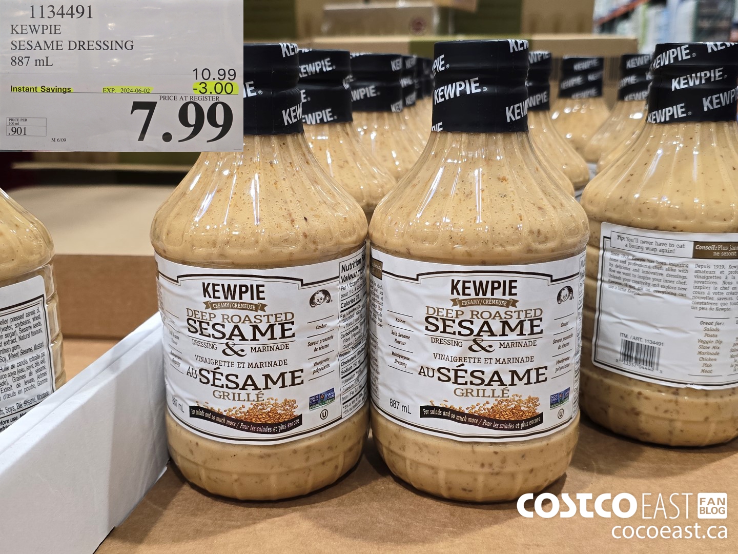 1134491 KEWPIE SESAME DRESSING 887 ML ($3.00 INSTANT SAVINGS EXPIRES ON 2024-06-02) $7.99