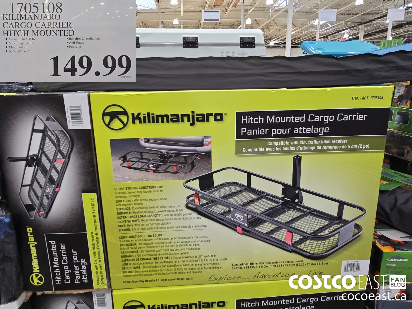 1705108 KILIMANJARO CARGO CARRIER HITCH MOUNTED $149.99