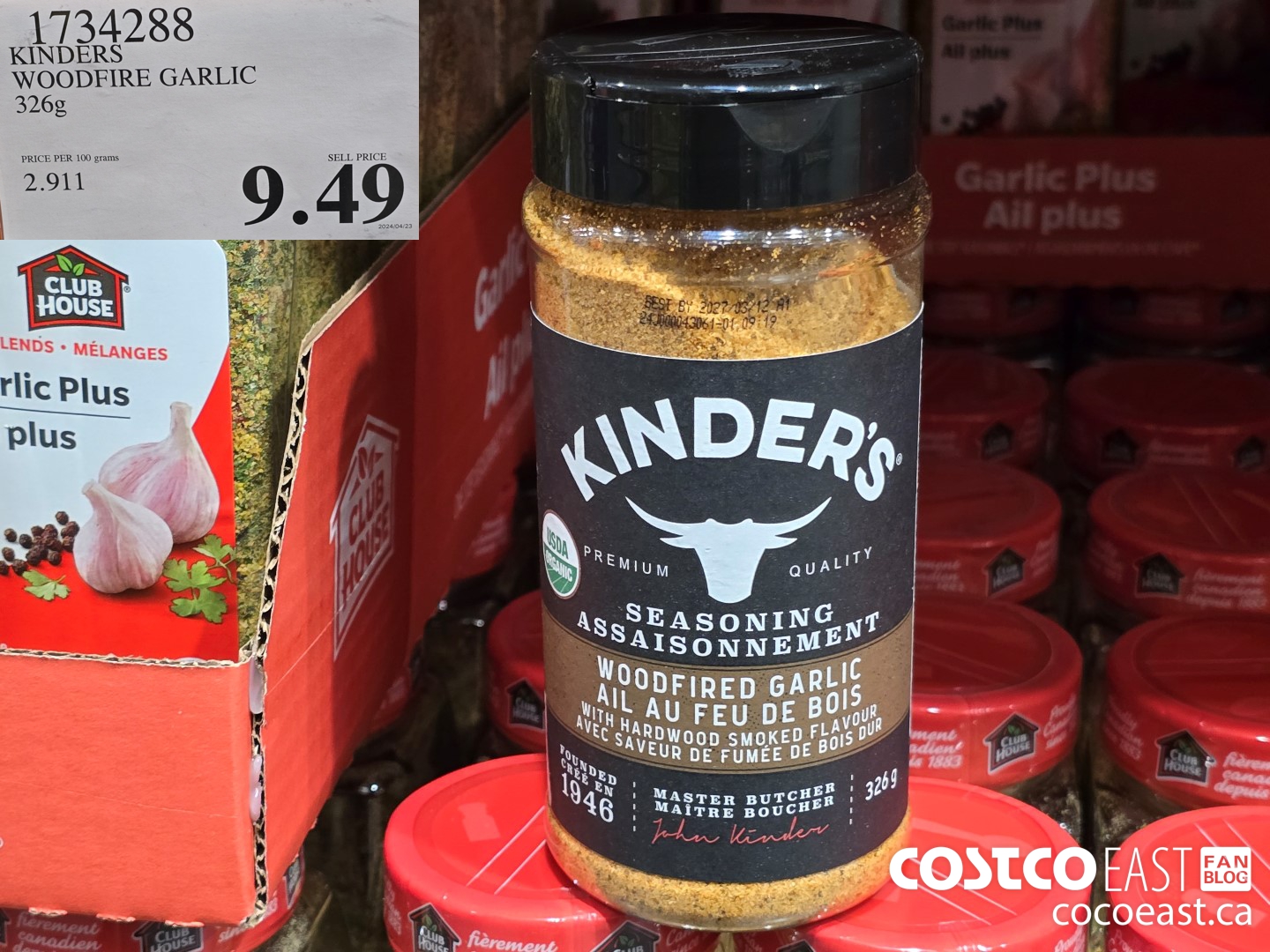 1734288 KINDERS WOODFIRE GARLIC 326G $9.49