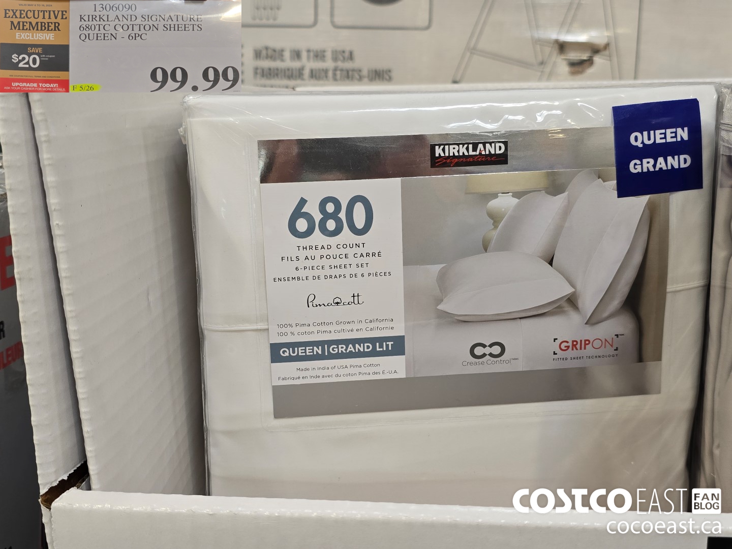 1306090 KIRKLAND SIGNATURE 680TC QUEEN - 6PC ($20.00 INSTANT SAVINGS EXPIRES ON 2024-05-19) $79.99