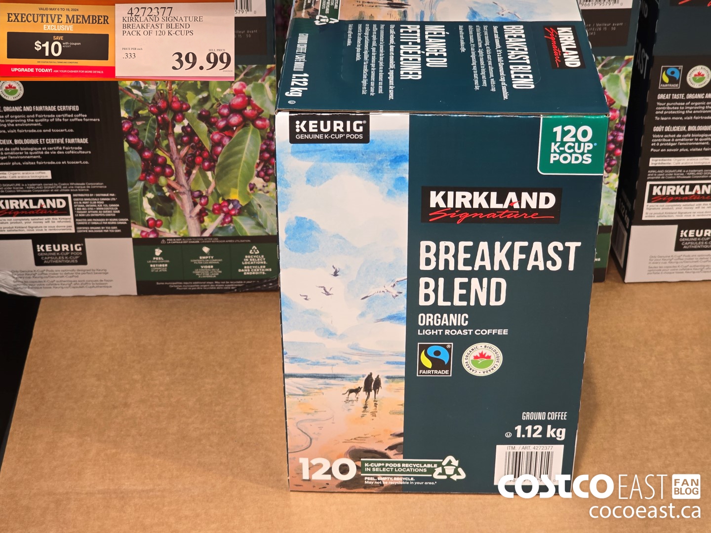 4272377 KIRKLAND SIGNATURE BREAKFAST BLEND PACK OF 120 K-CUPS ($10.00 INSTANT SAVINGS EXPIRES ON 2024-05-19) $29.99