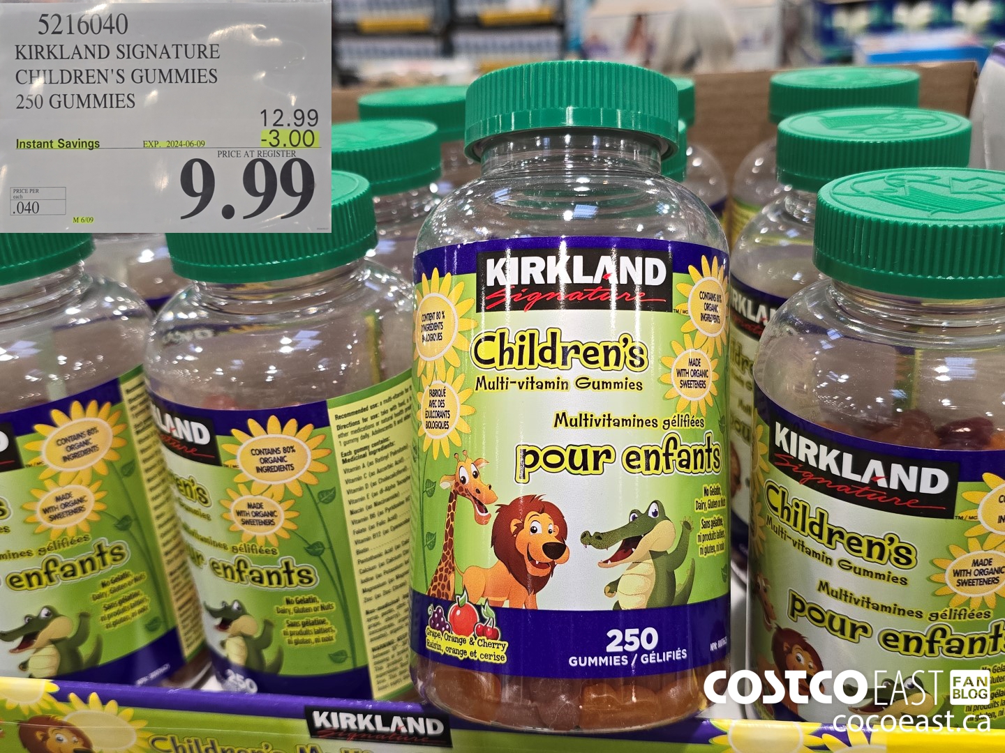 5216040 KIRKLAND SIGNATURE CHILDREN'S GUMMIES 250 GUMMIES ($3.00 INSTANT SAVINGS EXPIRES ON 2024-06-09) $9.99