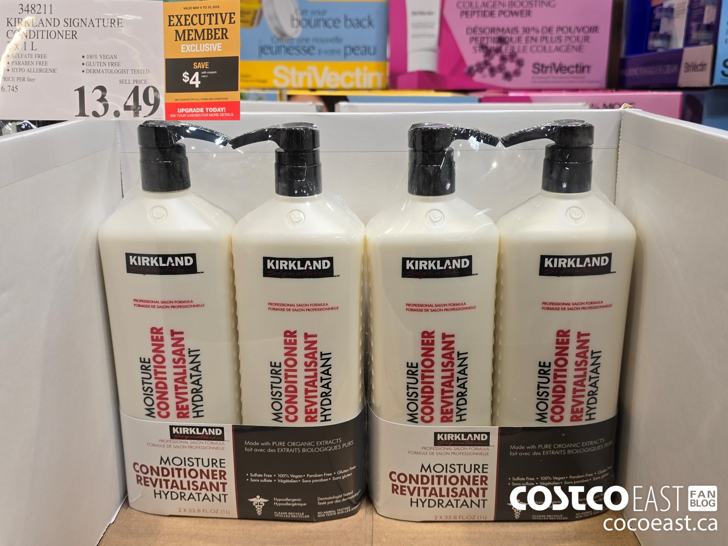 348211 KIRKLAND SIGNATURE CONDITIONER 2 X 1L ($4.00 INSTANT SAVINGS EXPIRES ON 2024-05-19) $9.49