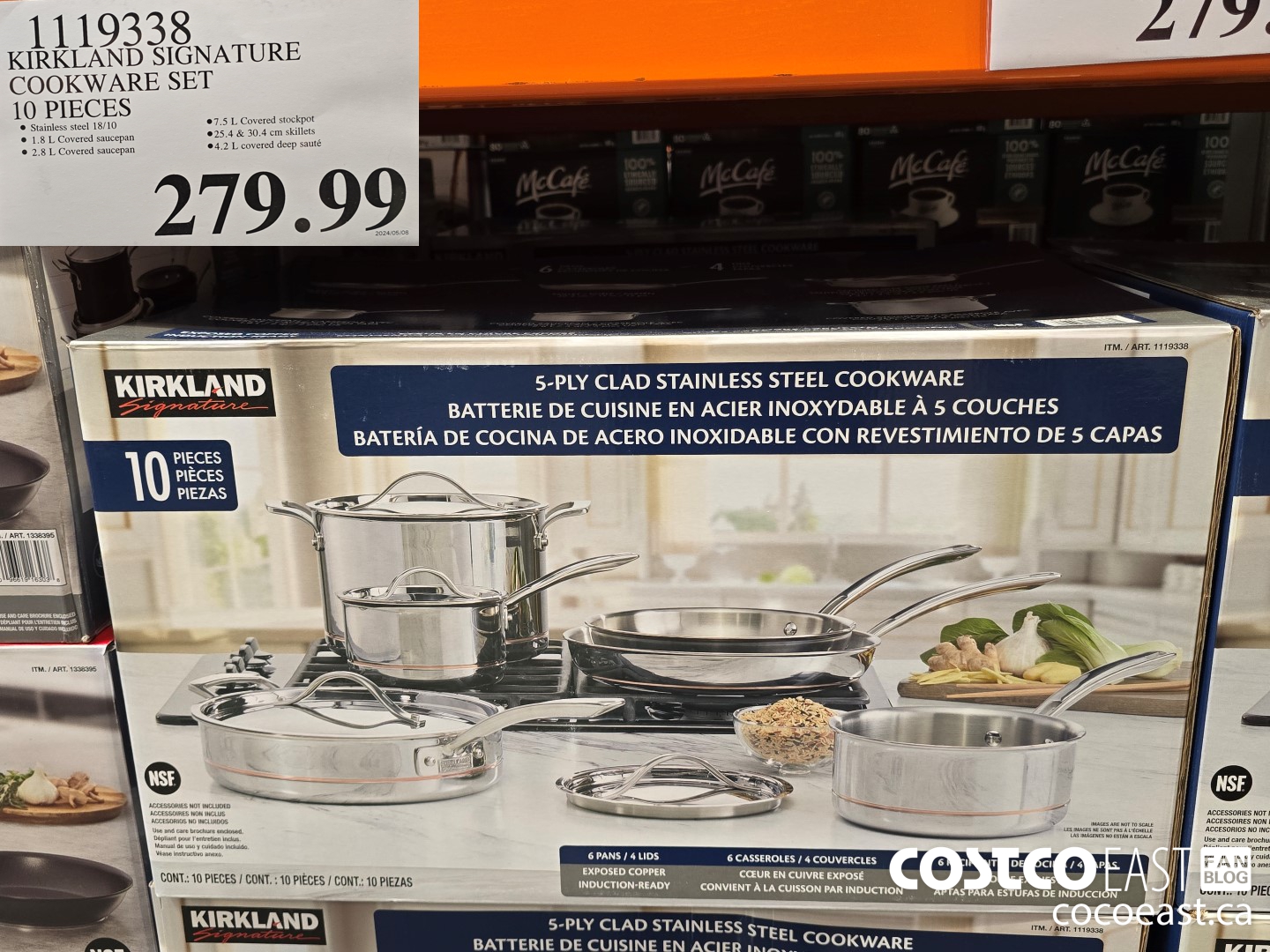 1119338 KIRKLAND SIGNATURE COOKWARE SET 10 PIECES $279.99