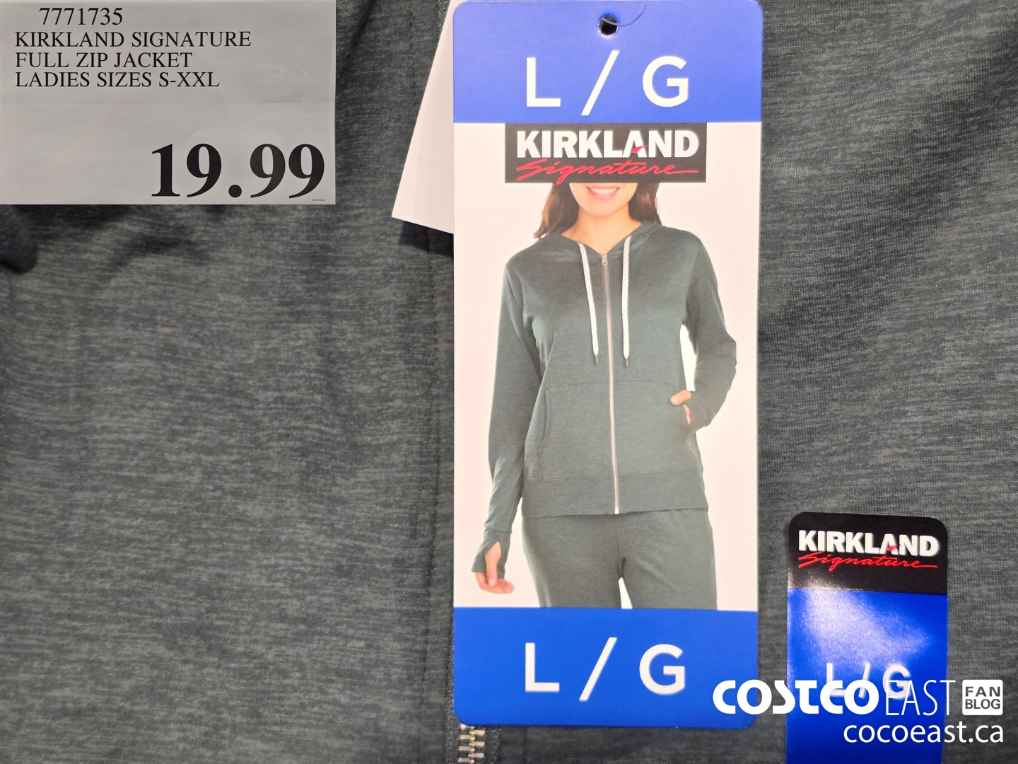 7771735 KIRKLAND SIGNATURE FULL ZIP JACKET LADIES SIZES S-XXL $19.99
