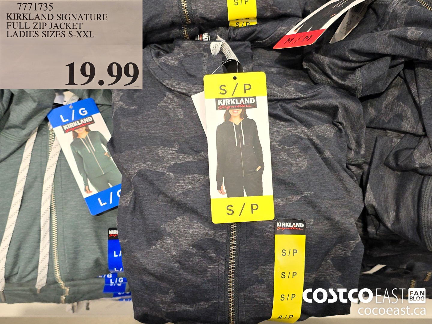 7771735 KIRKLAND SIGNATURE FULL ZIP JACKET LADIES SIZES S-XXL $19.99