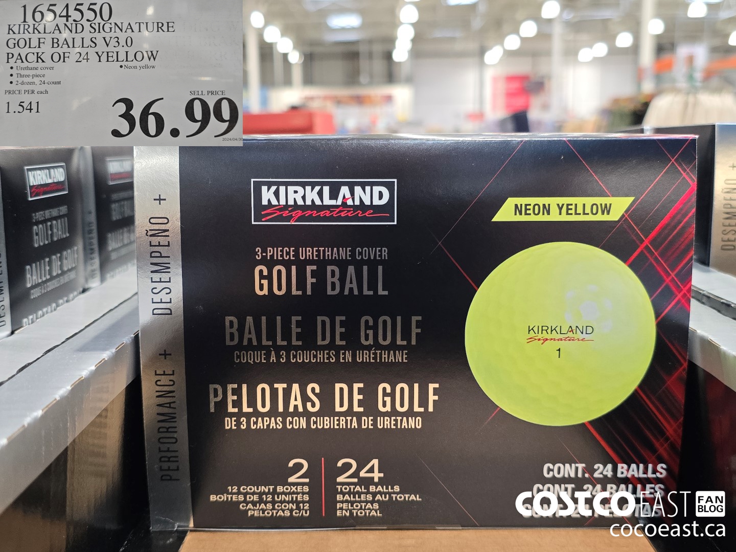 1654550 KIRKLAND SIGNATURE GOLF BALLS V3.0 PACK OF 24 YELLOW $36.99