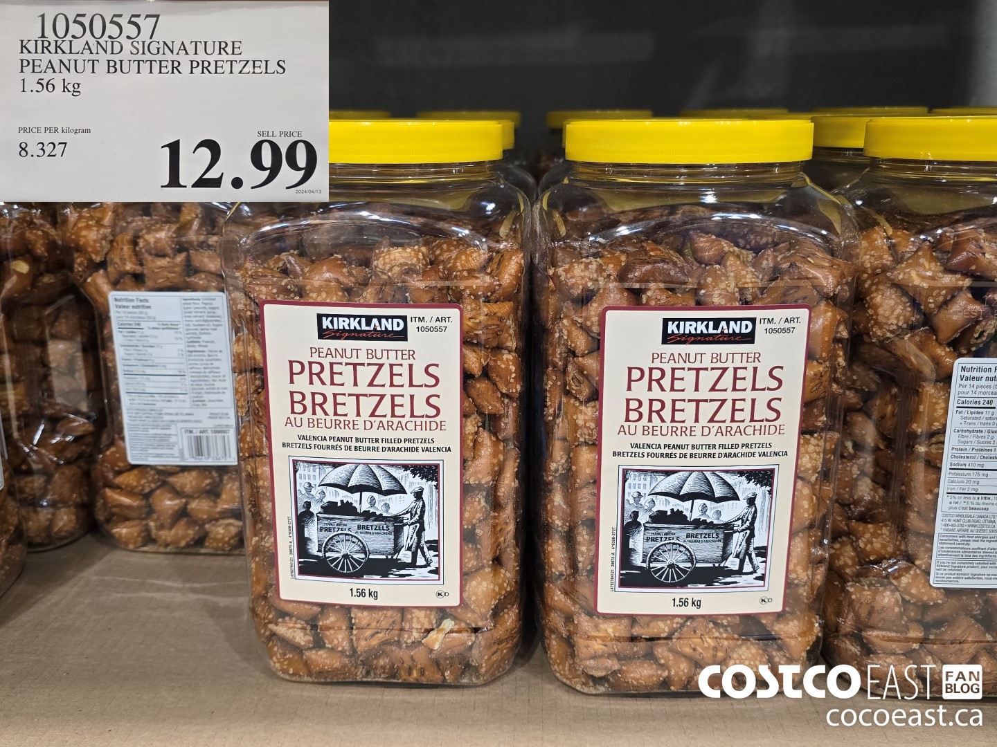 1050557 KIRKLAND SIGNATURE PEANUT BUTTER PRETZELS 1.56 KG $12.99