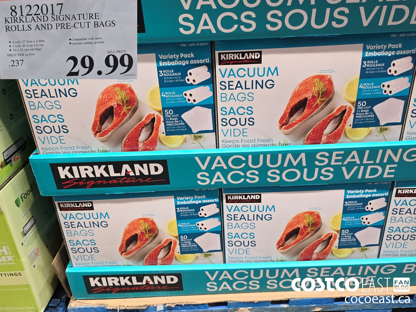 8122017 KIRKLAND SIGNATURE ROLLS AND PRE-CUT BAGS $29.99