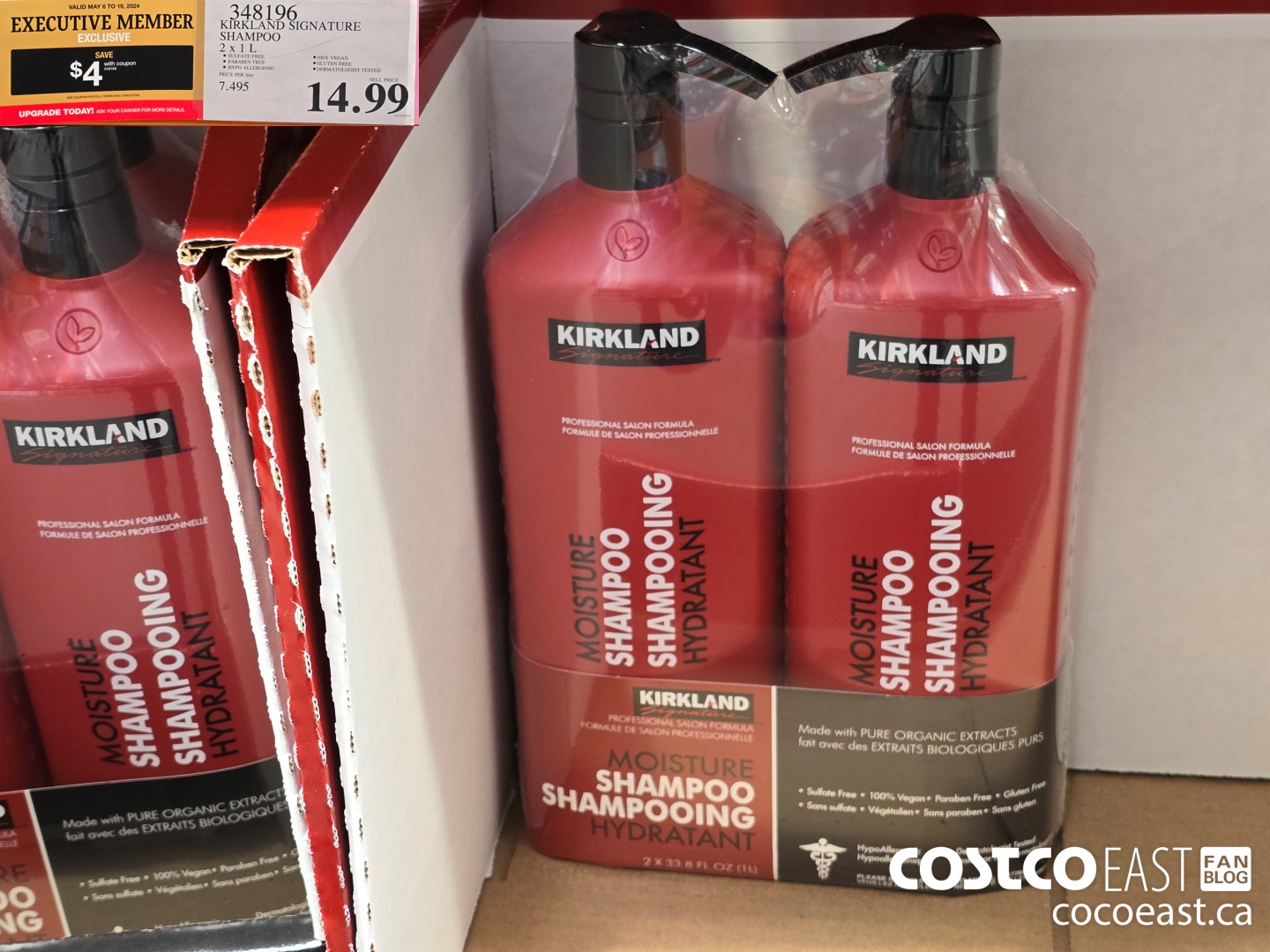348196 KIRKLAND SIGNATURE SHAMPOO 2 X 1L ($4.00 INSTANT SAVINGS EXPIRES ON 2024-05-19) $10.99