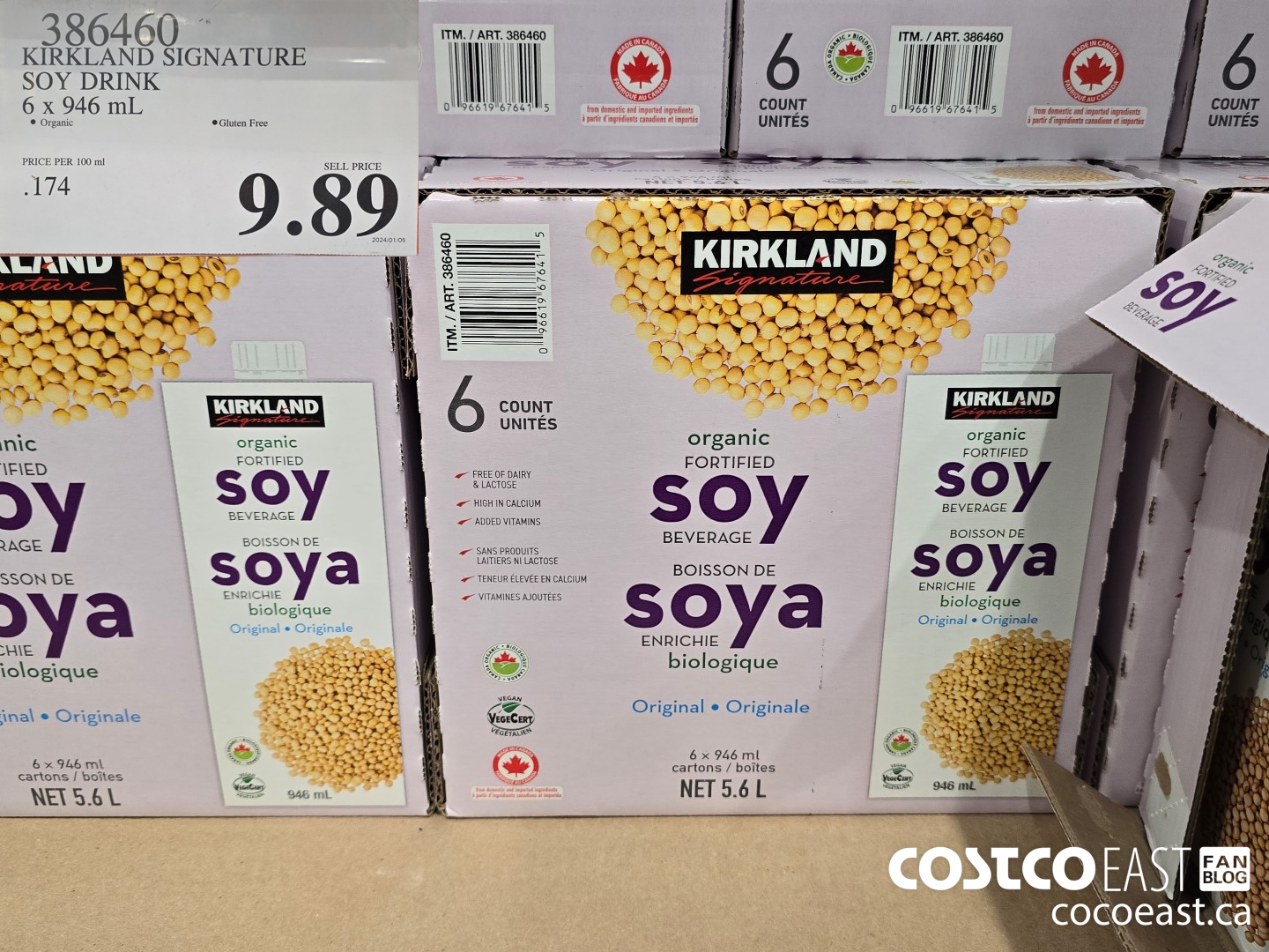 386460 KIRKLAND SIGNATURE SOY DRINK 6 X 946 ML $9.89