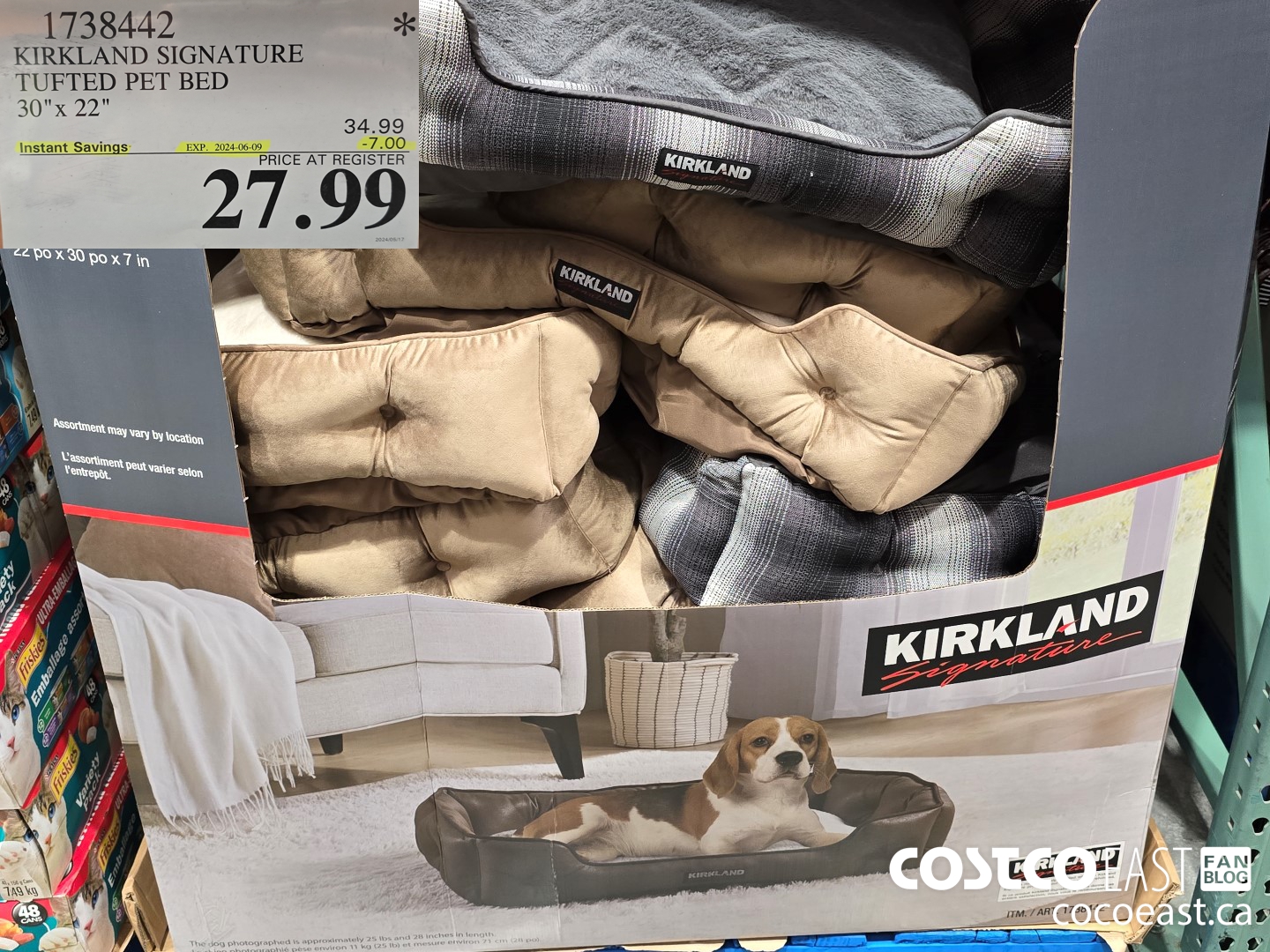 1738442 KIRKLAND SIGNATURE TUFTED PET BED 30