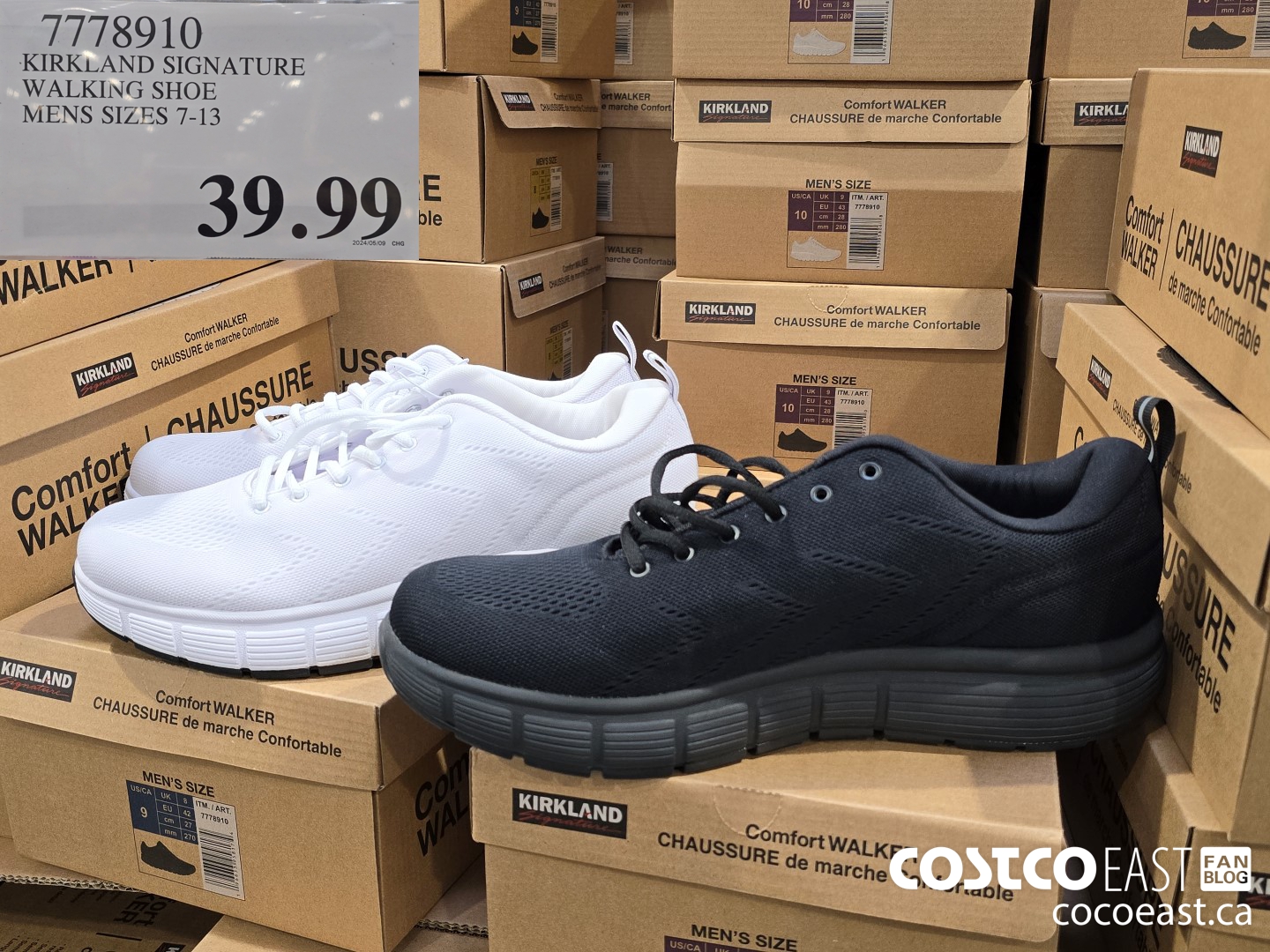 7778910 KIRKLAND SIGNATURE WALKING SHOE MENS SIZES 7-13 $39.99