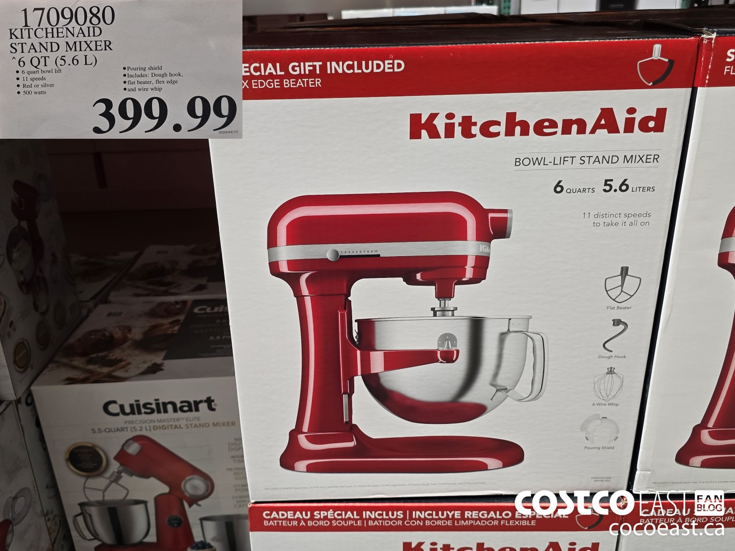 1709080 KITCHENAID STAND MIXER 6 QT (5.6 L) $399.99