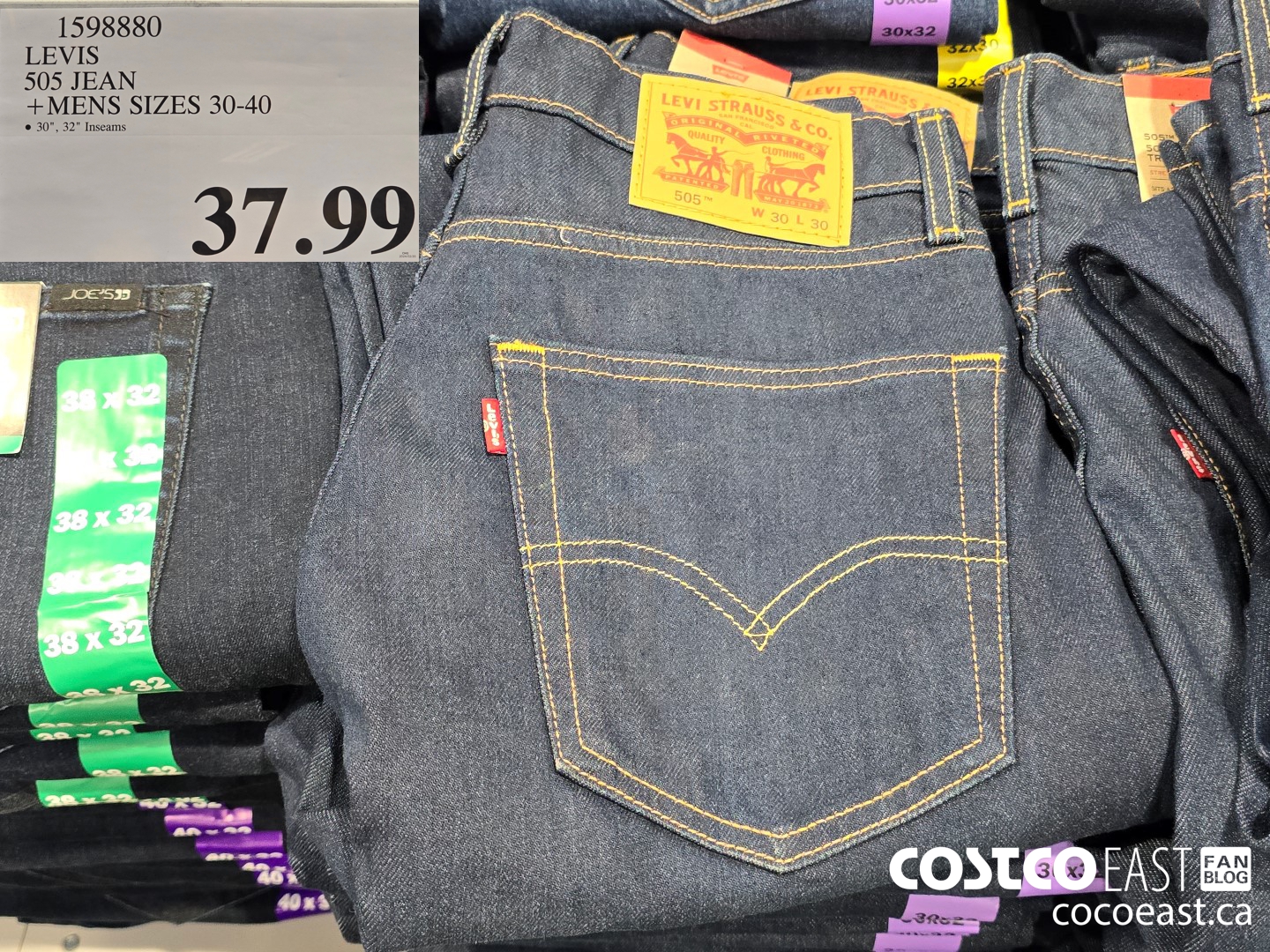 1598880 LEVIS 505 JEAN +MENS SIZES 30-40 $37.99