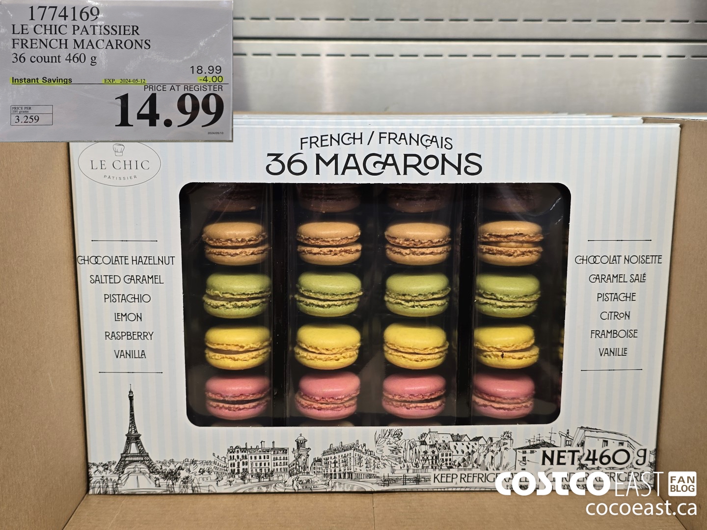 1774169 LE CHIC PATISSIER FRENCH MACARONS 36 count 460 g ($4.00 INSTANT SAVINGS EXPIRES ON 2024-05-12) $14.99