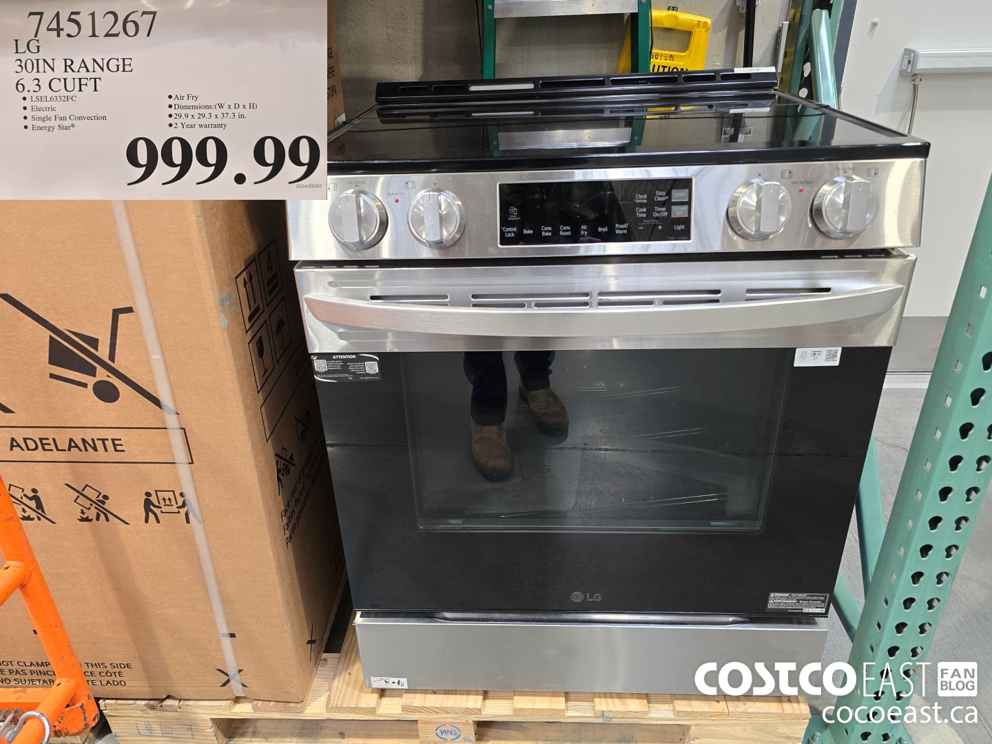 7451267 LG 30IN RANGE 6.3 CU. FT. $999.99
