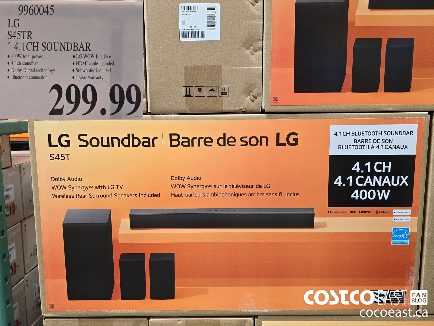9960045 LG S45TR * 4.1CH SOUNDBAR $299.99