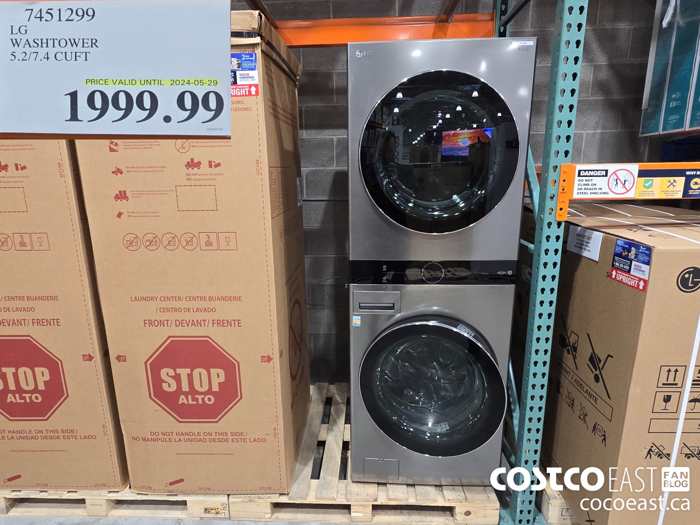 7451299 LG WASHTOWER 5.2/7.4 CUFT $1999.99