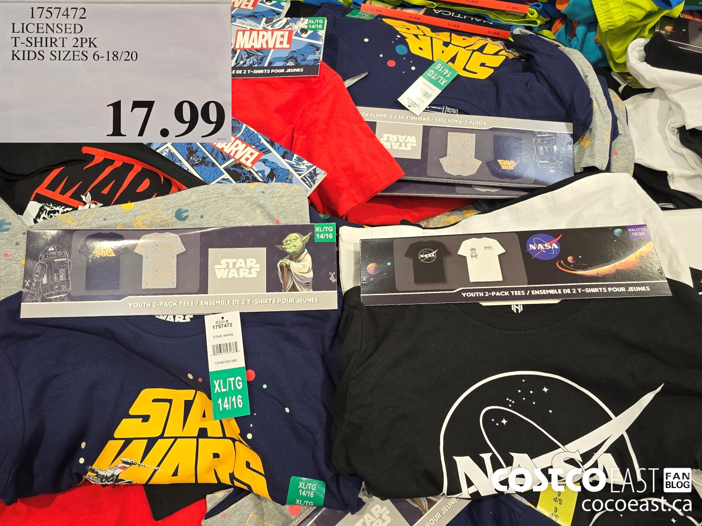 1757472 LICENSED T-SHIRT 2PK KIDS SIZES 6-18/20 $17.99