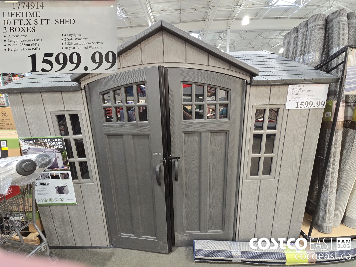 1774914 LIFETIME 10 FT.X 8 FT. SHED 2 BOXES $1599.99